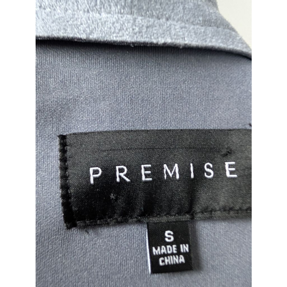 PREMISE Gray Faux Leather Blazer S, Women's - Picture 3 of 10